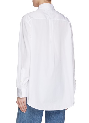 Back View - Click To Enlarge - BOTTEGA VENETA - Ruffled Bib Cotton Poplin Shirt