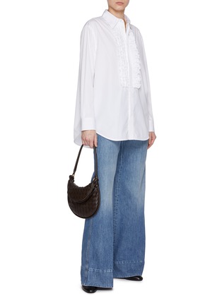 Figure View - Click To Enlarge - BOTTEGA VENETA - Ruffled Bib Cotton Poplin Shirt