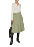 Figure View - Click To Enlarge - BOTTEGA VENETA - Elastic Waist Cotton Skirt