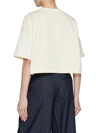 Back View - Click To Enlarge - BOTTEGA VENETA - Cotton Jersey Cropped T-Shirt