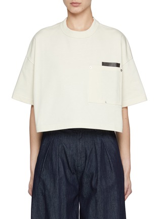 Main View - Click To Enlarge - BOTTEGA VENETA - Cotton Jersey Cropped T-Shirt