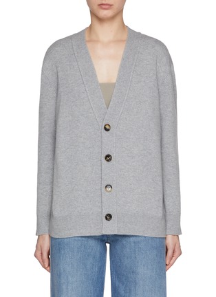 Main View - Click To Enlarge - BOTTEGA VENETA - Elbow Patch Cotton Knit Cardigan