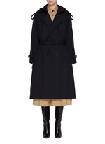 【最高級】BOTTEGA VENETA ベルテッドコート　カシミヤ混　黒　46 BOTTEGA VENETA | Compact Wool Trench Coat | Women | Lane Crawford