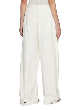 Back View - Click To Enlarge - BOTTEGA VENETA - Cotton Twill Wide Leg Cotton Trousers