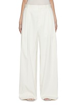 パンツ BOTTEGA VENETA COTTON AND SILK WIDE-LEG PANTS High-rise cotton and silk wide-leg pants in white - Bottega