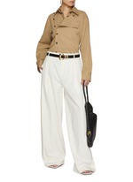BOTTEGA VENETA | Cotton Twill Wide Leg Cotton Trousers