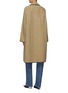 Back View - Click To Enlarge - BOTTEGA VENETA - Single Breasted Leather Trim Long Coat