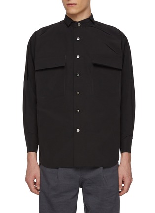 Main View - Click To Enlarge - TECLOR - Asymmetrical Collar Shirt