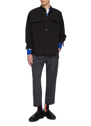 Figure View - Click To Enlarge - TECLOR - Asymmetrical Collar Shirt