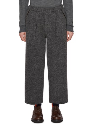 Main View - Click To Enlarge - TECLOR - Flat Front Pleated Cropped Wool Blend Pants