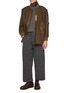 Figure View - Click To Enlarge - TECLOR - Flat Front Pleated Cropped Wool Blend Pants