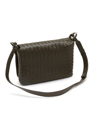 Detail View - Click To Enlarge - BOTTEGA VENETA - Small Swing Intrecciato Leather Messenger