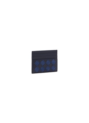 Figure View - Click To Enlarge - BOTTEGA VENETA - Intrecciato Leather Denim Cardholder