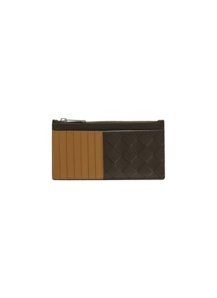 Main View - Click To Enlarge - BOTTEGA VENETA - Intrecciato Bicolour Leather Long Zippered Card Case