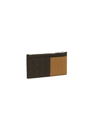 Figure View - Click To Enlarge - BOTTEGA VENETA - Intrecciato Bicolour Leather Long Zippered Card Case