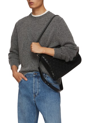 Figure View - Click To Enlarge - BOTTEGA VENETA - Small Swing Intrecciato Leather Messenger Bag