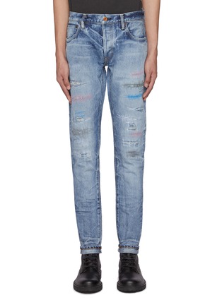 Main View - Click To Enlarge - WASHI - Colour Stitch Detail Jeans