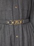  - MONCLER - Belted Wool Blend Midi Shirt Dress