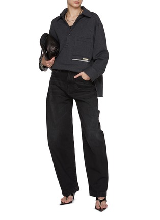 Figure View - Click To Enlarge - DARKPARK - Audrey Barrel Leg Dark Wash Carpenter Jeans