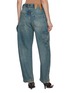 Back View - Click To Enlarge - DARKPARK - Audrey Barrel Leg Medium Wash Carpenter Jeans