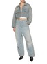 Figure View - Click To Enlarge - DARKPARK - Gigi Bouclé Denim Cropped Jacket