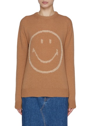 Main View - Click To Enlarge - JOSHUA’S - Smiley Face Wool Cashmere Knit Sweater