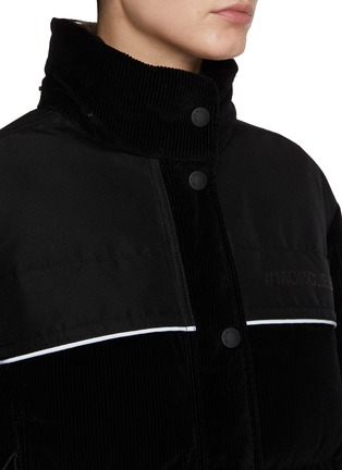 Detail View - Click To Enlarge - MONCLER - High Neck Contrast Piping Bomber Jacket