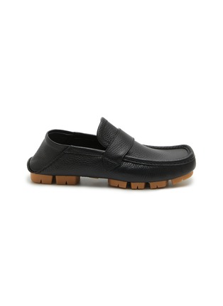 Main View - Click To Enlarge - BOTTEGA VENETA - Shore Leather Driver Penny Loafers