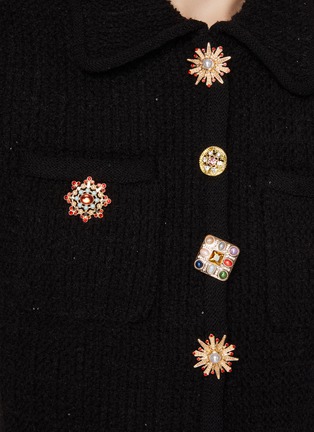  - SELF-PORTRAIT - Embellished Button Knit Mini Dress