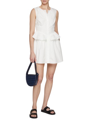 Figure View - Click To Enlarge - SELF-PORTRAIT - Lace Panel Cotton Mini Dress