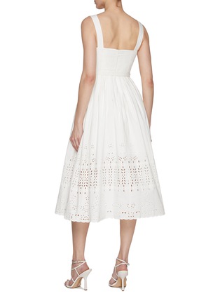 Back View - Click To Enlarge - SELF-PORTRAIT - Cotton Broderie Midi Dress
