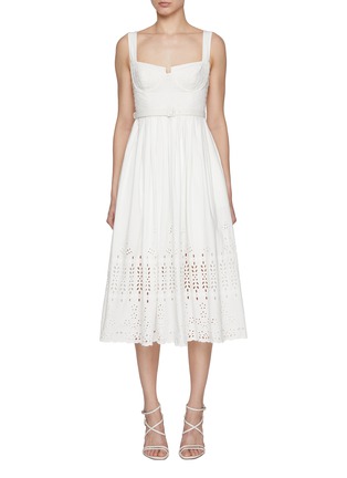 Main View - Click To Enlarge - SELF-PORTRAIT - Cotton Broderie Midi Dress