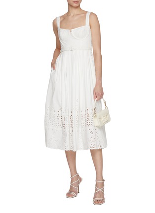 Figure View - Click To Enlarge - SELF-PORTRAIT - Cotton Broderie Midi Dress
