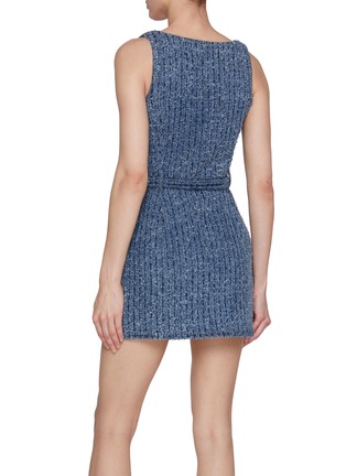 Back View - Click To Enlarge - SELF-PORTRAIT - Textured Denim Mini Dress