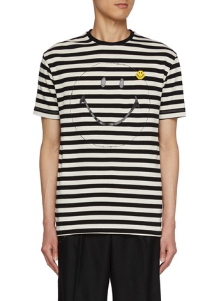 Main View - Click To Enlarge - JOSHUA’S - Striped Pixcel Cotton Tee