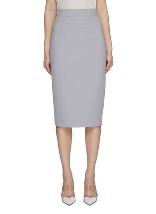 Main View - Click To Enlarge - ROLAND MOURET - Back Slit Midi Skirt