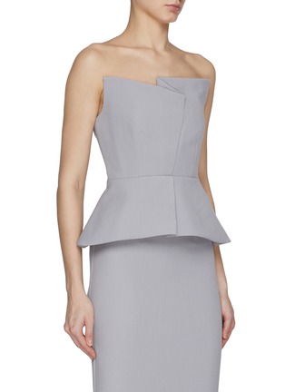 Detail View - Click To Enlarge - ROLAND MOURET - Belted Strapless Peplum Top