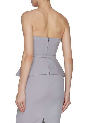 Back View - Click To Enlarge - ROLAND MOURET - Belted Strapless Peplum Top