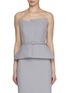 Main View - Click To Enlarge - ROLAND MOURET - Belted Strapless Peplum Top