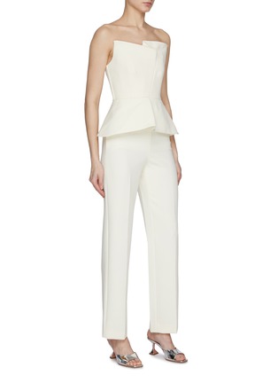 Detail View - Click To Enlarge - ROLAND MOURET - Strapless Peplum Jumpsuit