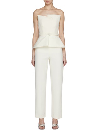 Main View - Click To Enlarge - ROLAND MOURET - Strapless Peplum Jumpsuit