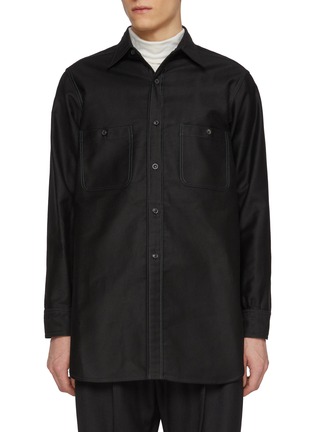 Main View - Click To Enlarge - MAISON MARGIELA - Double Pocket Satin Cotton Shirt