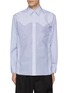 Main View - Click To Enlarge - MAISON MARGIELA - Contrast Stripes Cotton Western Yoke Shirt