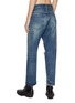 Back View - Click To Enlarge - R13 - Crossover Asymmetrical Waistband Distressed Cotton Jeans