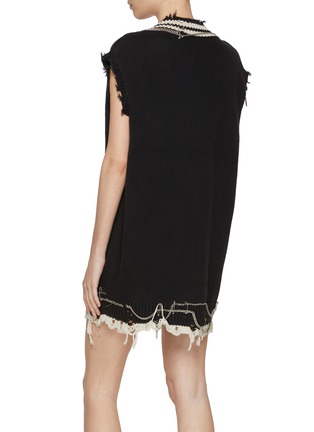 Back View - Click To Enlarge - R13 - V-neck Oversized Chained Cotton Vest Dress