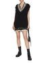 Figure View - Click To Enlarge - R13 - V-neck Oversized Chained Cotton Vest Dress