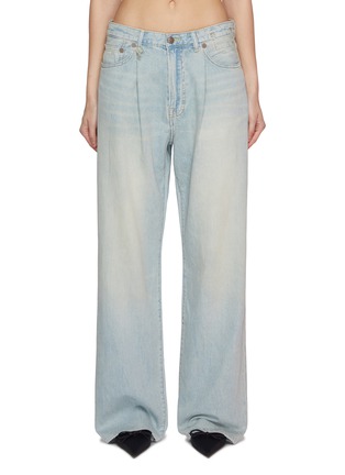 Main View - Click To Enlarge - R13 - Damon Pleated Wide Leg Light Wash Jeans