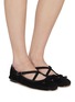 Figure View - Click To Enlarge - CIRCUS BY SAM EDELMAN - Zuri Criss Cross Suede Ballerina Flats