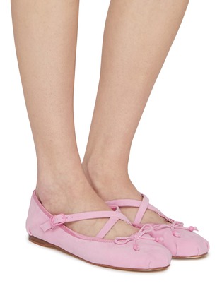 Figure View - Click To Enlarge - CIRCUS BY SAM EDELMAN - Zuri Criss Cross Suede Ballerina Flats