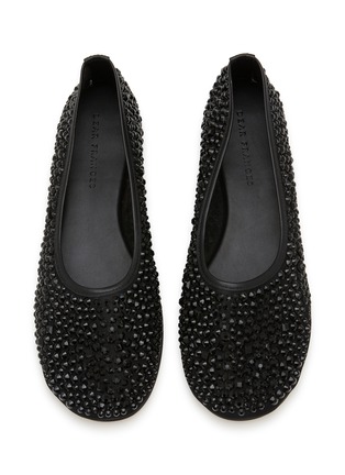 Detail View - Click To Enlarge - DEAR FRANCES - Balla Large Crystal Embellished Mesh Ballerina Flats